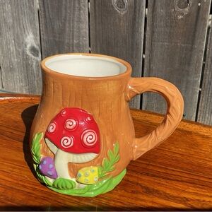 Spencer’s Retro Mushroom Ceramic Mug Whimsical Hippy Boho